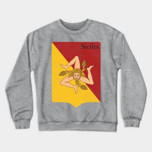 Sicily Sicilia Flag Vintage Distressed Coat of Arms Crewneck Sweatshirt